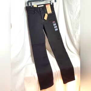 NWT Levi's 312 Womens Black Shaping Mid rise Skinny Jeans W26 L30 Slimming Med